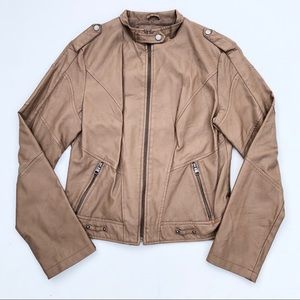 From The Heart Faux Leather Moto Jacket Size S